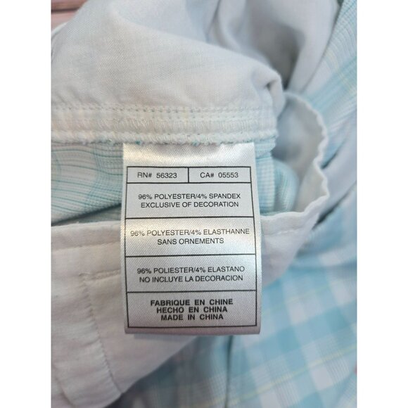 Nike Golf Mens Plaid Light Blue Checkered Shorts 42 Polyester/Spandex - Picture 4 of 7